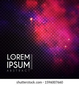 Magic fog with light on transparent background. Night sky. Smoke effect.