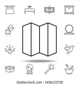 magic folding, separator outline icon. elements of magic illustration line icon. signs, symbols can be used for web, logo, mobile app, UI, UX