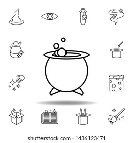 magic food pot outline icon. elements of magic illustration line icon. signs, symbols can be used for web, logo, mobile app, UI, UX