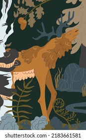 Magic forest christmas cute animals