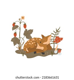 Magic forest christmas cute animals