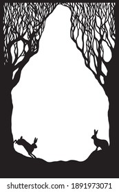 Magic forest. Cut files on white. Background 1