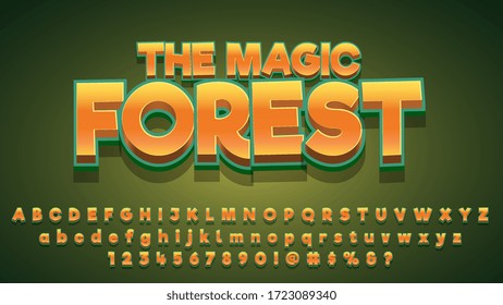 Magic Forest Game and Movie Cartoon Title Alphabet Character Collection Set - Shutterstock ID 1723089340