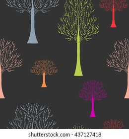 magic forest seamless pattern