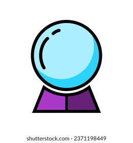 Magic fortune ball witch icon flat vector design