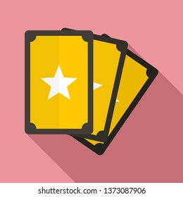 Magic fortune cards icon. Flat illustration of magic fortune cards vector icon for web design