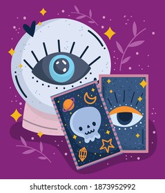 magisches Wahre Kristall-Tarot-Astrologie-Zeichen, Vektorgrafik