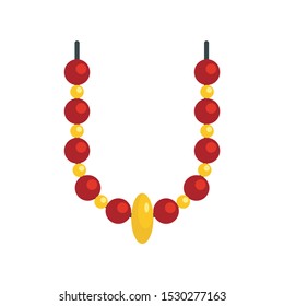 Magic fortune necklace icon. Flat illustration of magic fortune necklace vector icon for web design