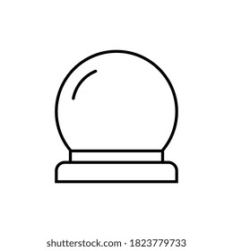 Magic fortune telling crystal ball line vector illustration