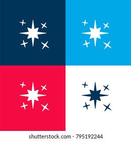 Magic four color material and minimal icon logo set in red and blue