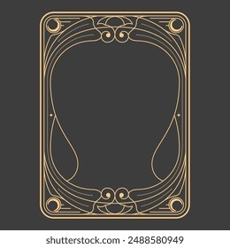 Magic frame with art nouveau design elements, reverse side of tarot cards, esoteric pattern, mystic frame, vector