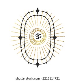 Magic frame Moon astrology. Boho vector illustration. Print, poster, banner, logo. Modern design. Design element.