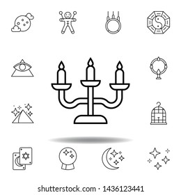magic furniture candelabra outline icon. elements of magic illustration line icon. signs, symbols can be used for web, logo, mobile app, UI, UX