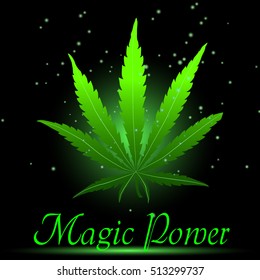 Magic ganja leaf for your design, vector illustration