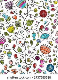 Magic Garden Background. Seamless Pattern for your design