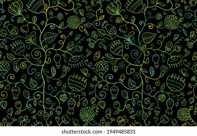 Magic Garden Background. Seamless Pattern for your design