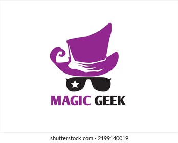 Magic Geek Head Glasses Fantasy Logo