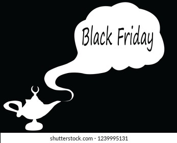 magic genie Lamp Black Friday Concept, with Dark Background