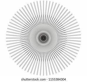 magic geometric circle monochrome halftone design element graphic template vector round isolated on white
