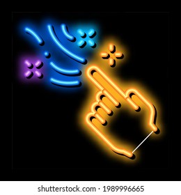 Magic Gesture neon light sign vector. Glowing bright icon Magic Gesture sign. transparent symbol illustration