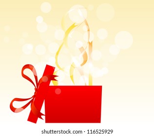 Magic gift box with a big surprise - christmas illustration