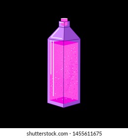 Magic glass bottle with pink liquid