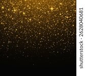 Magic glittering background. Shining particles of dust, bokeh effect. Sparkling falling stars and confetti. Luxury background of glittering particles.