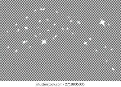 Magic glittering star burst effect overlay transparent background for decoration