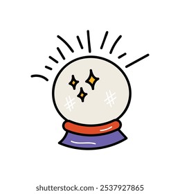 ícone Magic Globe islote branco fundo vetor ilustração stock