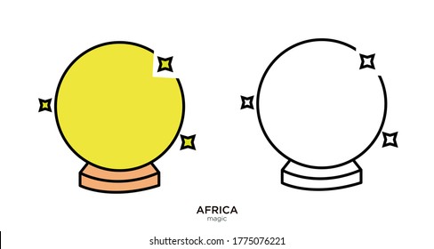 Magic globe vector illustration lineal color and filled design