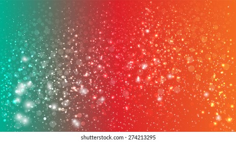 Magic glow and bokeh on a colored background