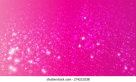 Magic glow and bokeh on a pink background