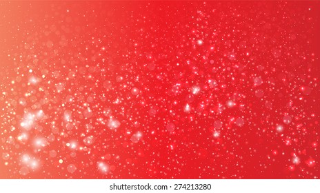 Magic glow and bokeh on a red background