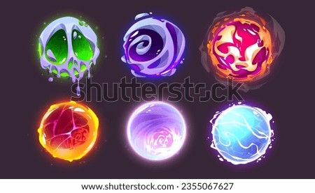 Magic glowing ball for fortune telling. Cartoon vector illustration of glass sphere of magician or witch with bright neon plasma and luminous energy. Wizard orb or crystal with future prediction power