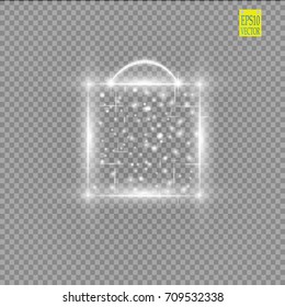 Magic glowing box on a transparent background. Vector