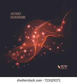 Magic glowing effect on dark background for your design, abstract effect. Vector eps 10