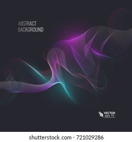 Magic glowing effect on dark background for your design, abstract effect. Vector eps 10