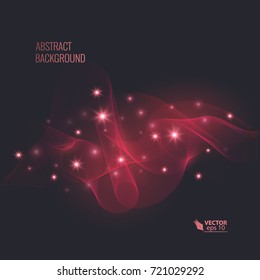 Magic glowing effect on dark background for your design, abstract effect. Vector eps 10