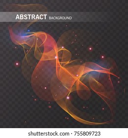 Magic glowing effect on transparent background for your design, colorful abstract effect. Vector eps 10