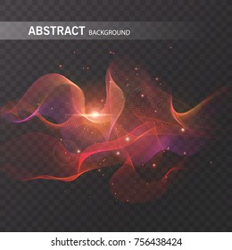 Magic glowing effect on transparent background for your design, colorful abstract effect. Vector eps 10