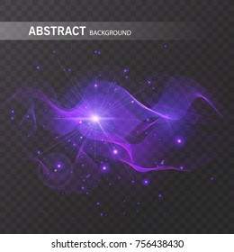 Magic glowing effect on transparent background for your design, colorful abstract effect. Vector eps 10