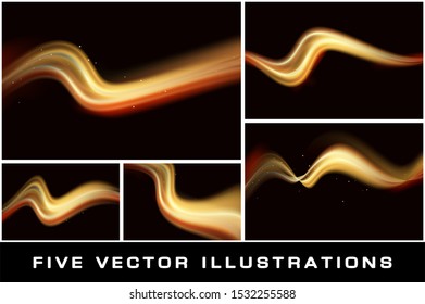 Magic glowing light swirl trail trace effect. Graphic concept for your design.