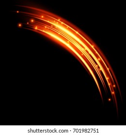 Magic glowing light swirl trail trace effect. Graphic concept for your design