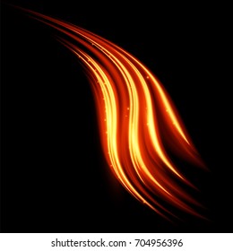 Magic glowing light swirl trail trace effect. Graphic concept for your design
