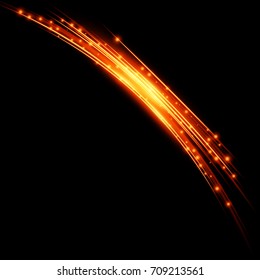 Magic glowing light swirl trail trace effect. Graphic concept for your design.