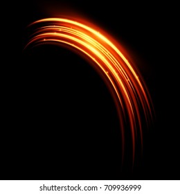 Magic glowing light swirl trail trace effect. Graphic concept for your design.