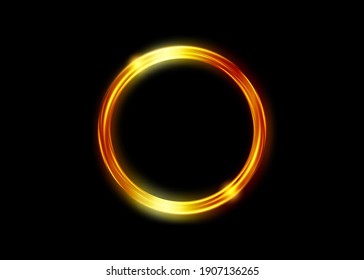 Magic Gold Circle Frame Fire Hole Stock Vector (Royalty Free ...