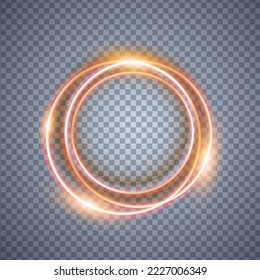 Magic gold circle light effect. Illustration isolated on background. Graphic concept for your design