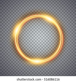 Magic gold circle light effect. Illustration isolated on background. Graphic concept for your design