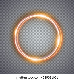 Magic gold circle light effect. Illustration isolated on background. Graphic concept for your design